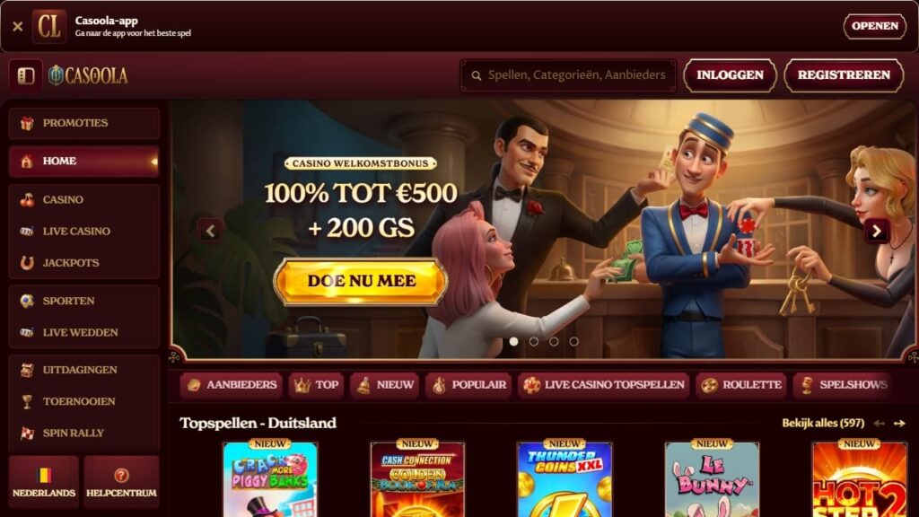 homepage van beste online casino belgie casoola